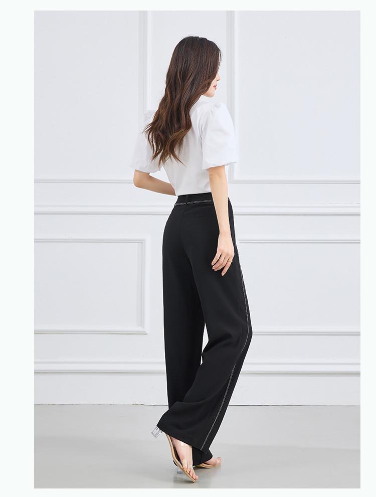 [Wide Leg Pants] Summer Drooping High-Waisted and Meat Blocking Fashionable Versatile Women's Casual Pants