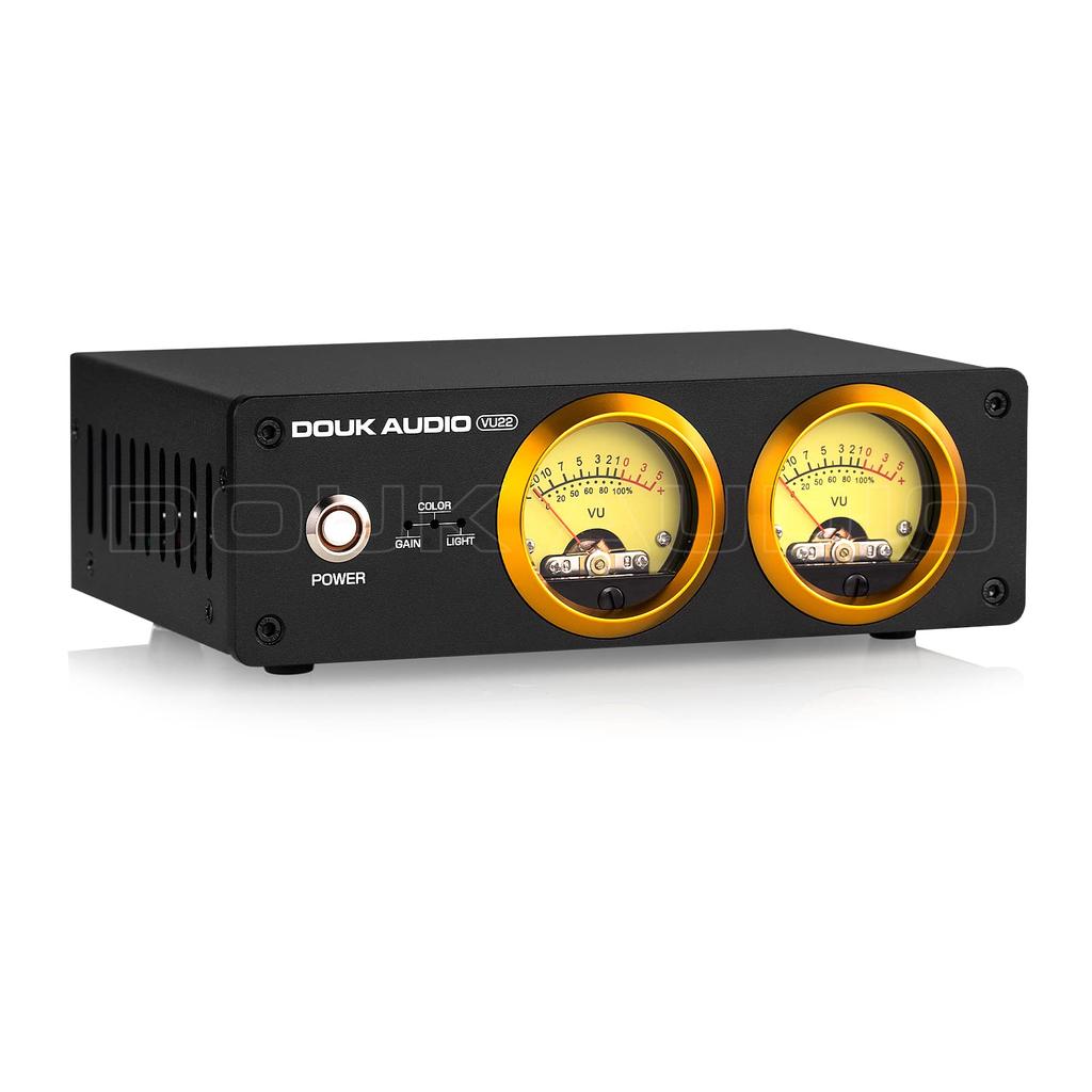 Nobsound VU22 Dual Analog VU Meter Display DB Panel Sound Level Meter MIC+LINE (Black)