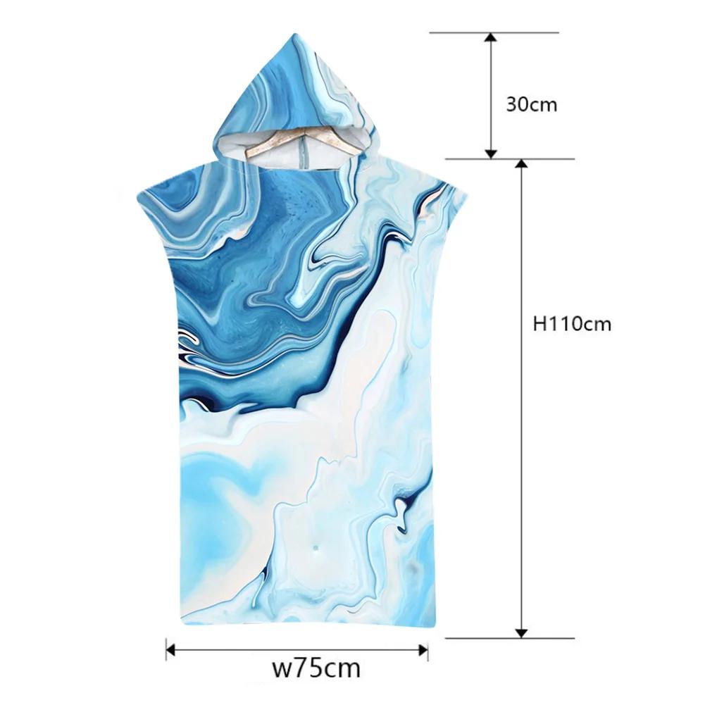 Surf Poncho Changing Towel Microfiber Fabric Water Sports Hooded Robe Adult Child Beach Blanket Bath Swim Quick Tie-Dry Wetsuit