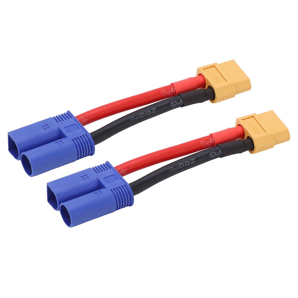 2 шт. Кабель-адаптер с разъемом XT60 (мама) на EC5 (папа) 12AWG Силиконовый провод для RC-автомобиля, самолета 3,74 дюйма