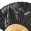 Folding Fabric Ink Painting Large Dragonfly and Bamboo Forest Japanese Large [Hanakanzashi] Men's Fan, Covered, Style, Size, Pattern, Black, Pattern,