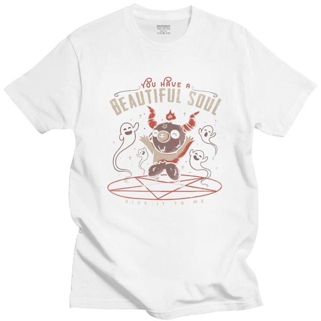 Мужская футболка Забавный Бафомет Злой Сатана Демон Топы Мужчины Женщины Harajuku Мультфильм Графический Футболка Люцифер Коза Футболка Футболки с короткими рукавами