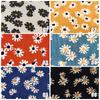 100*150cm Small Daisy Flower Printing Fabric Pastoral Style Velvet Cotton Corduroy Fabric For Diy Sewing Apparel Dress