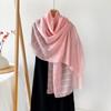 Элегантные женские шали корейские длинные шелковые шали простые роскошные шелковые шарфы женские