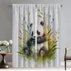 Плотные шторы для комнаты 2 панели Kawaii Panda Современные шторы для гостиной Оттенки Тюль для спальни Хэллоуин Украшения для кухни