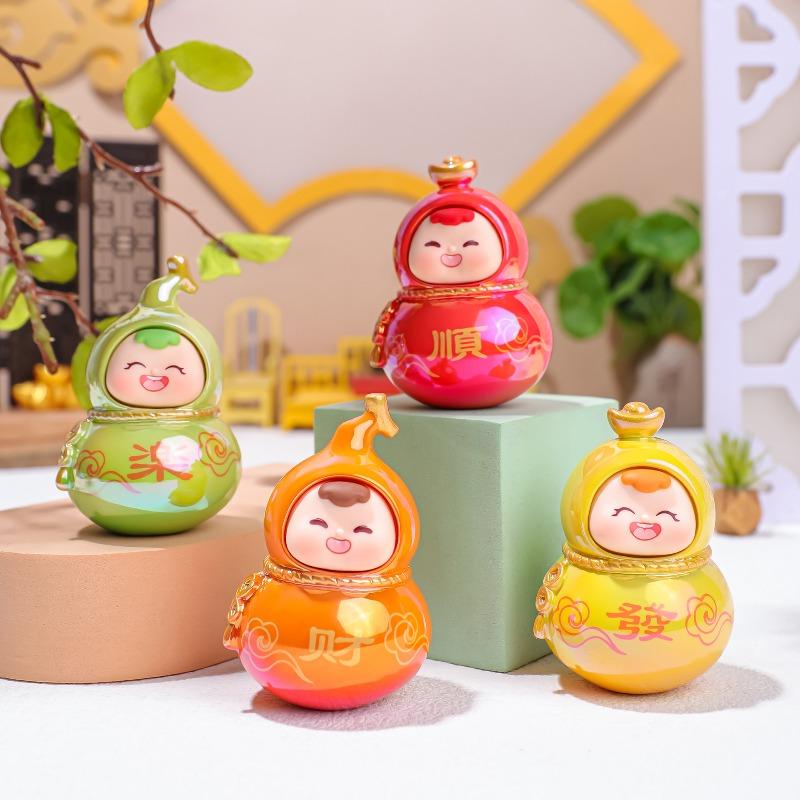 Милые маленькие фигурки тыквы-горлянки Фуси, подарки для украшения офисного стола, гальванизированные куклы, храмы