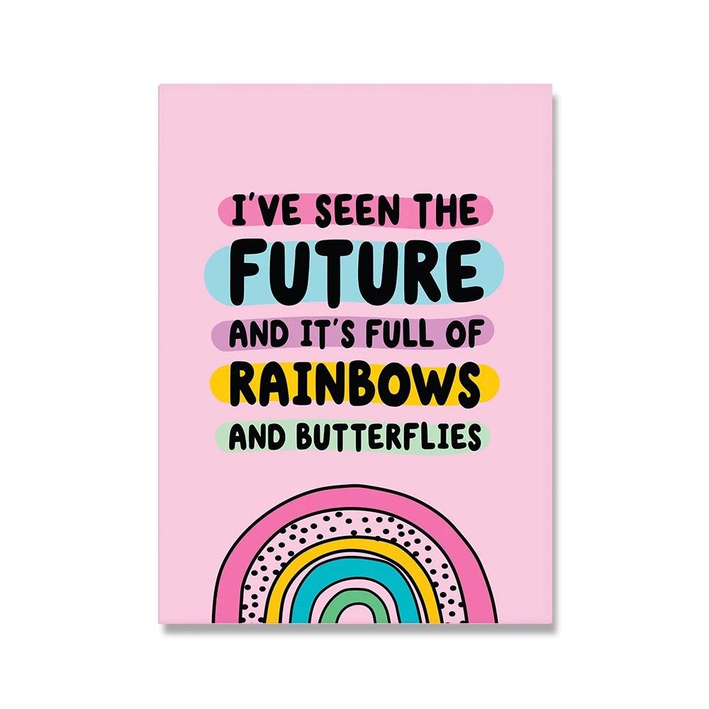 You are Enough Красочный Цитата Плакат Увидеть Будущее Радуга Иллюстрация Печать Настенная Живопись Холст Картина Для Гостиной Современный Дом Без Рамы