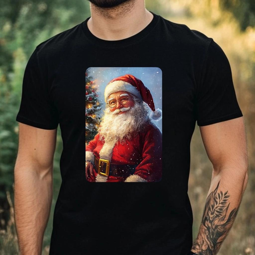 T-Shirt Herren Weihnachtsmann Portrait Motiv Baumwolle Größe XS bis 5XL