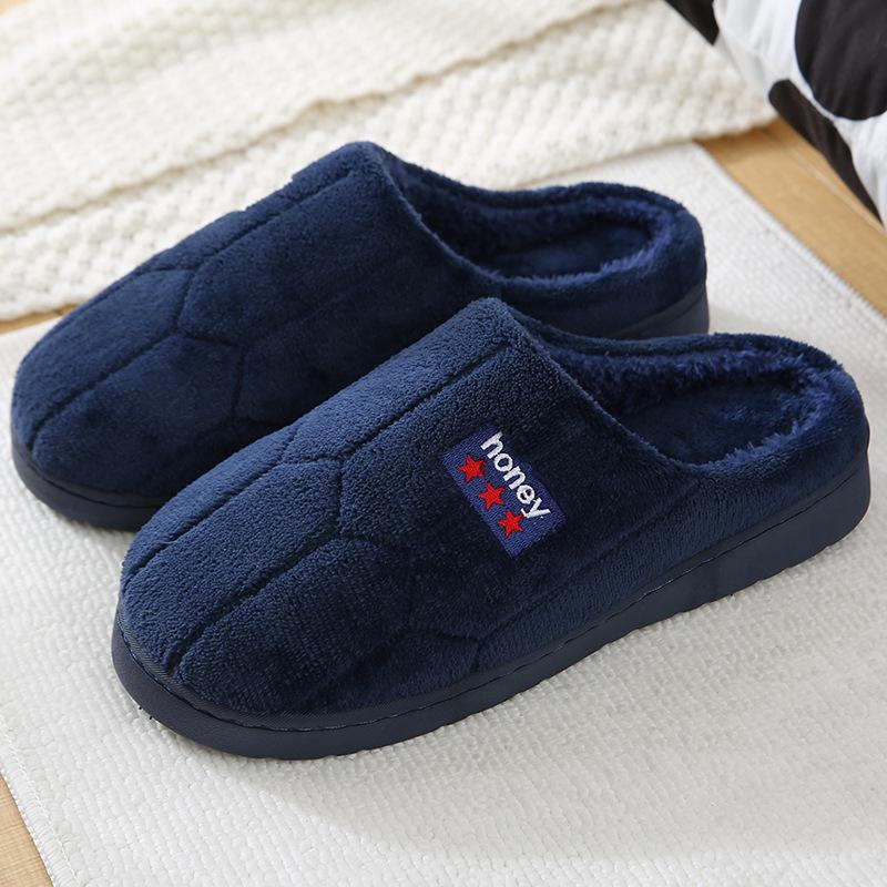 Тапочки унисекс из хлопка - зимняя домашняя нескользящая меховая обувь для мужчин и женщин