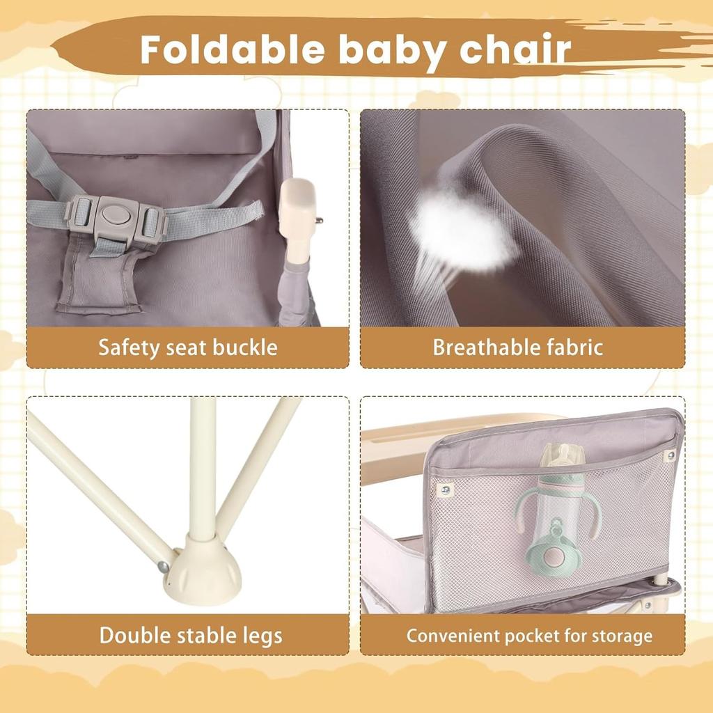 Durable High Chair for Babies – Adjustable Footrest & Detachable Cushion for Comfortable Feeding | Grows with Your Little One