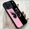 M374 Розово-черный Бабочка Ангельские Глаза Мягкие Чехлы для Телефона для iPhone Samsung Galaxy Xiaomi Rdemi Huawei Honor Infinix Realme OPPO Vivo Все Модели ТПУ Чехол