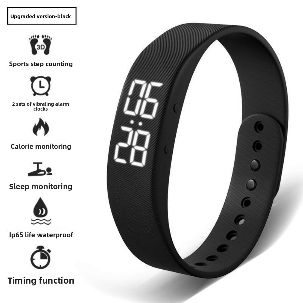 LED Digital Fitness Tracker Waterproof Fitness Wristbands Fashion Alarm Clock Watch  for Students