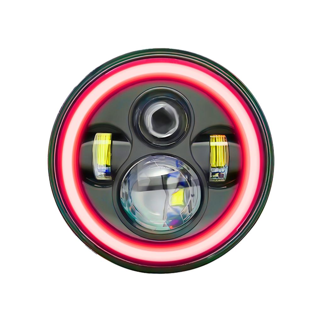 2 шт., 7-дюймовые автомобильные, мотоциклетные, светодиодные фары с сигналом поворота DRL, ближний свет, дальний свет, красные угловые глаза, 7 дюймов