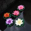 Artificial Floating Foam Lotus with Water Lily Pad Flower Lifelike Floral Ornanment for Home Garden Pond Decor Assorted Colors