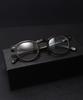 Lingkeonpeuleim Buffalo Horn Round Acetate Eyeglass Frames Brown