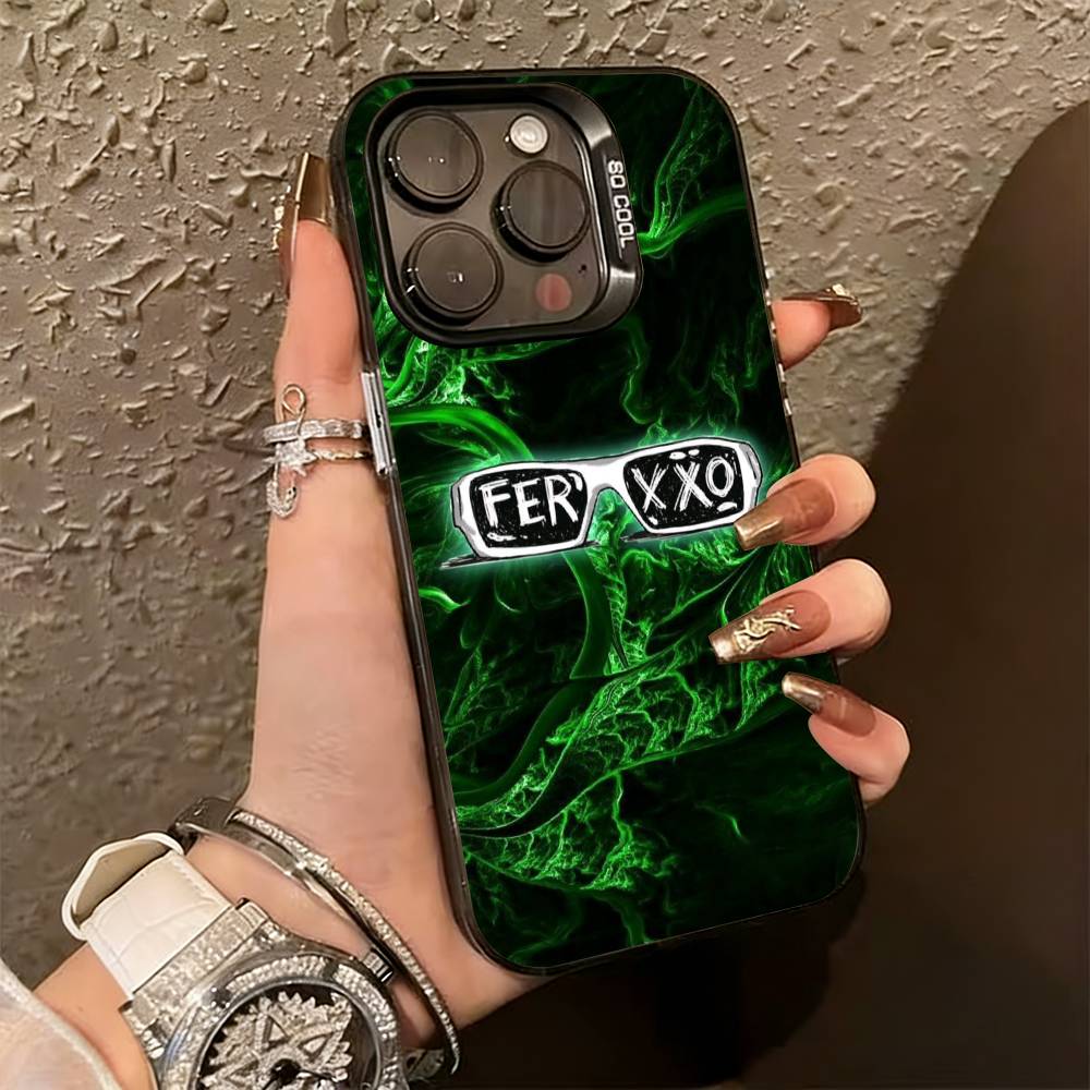 Чехол для телефона singer Feid Ferxxo SlXDO для iPhone 17,16,15,14,13,12,11 Plus,Pro Max,XS, Разноцветный Серебристый Черный Чехол