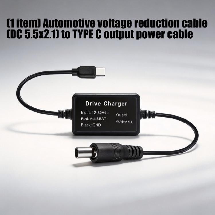 Гибкий ПВХ DC5.5x2.1мм на USB C Кабель Питания для Видеорегистратора Маршрутизатора Камеры Безопасности USB C Понижающий Преобразователь Провод