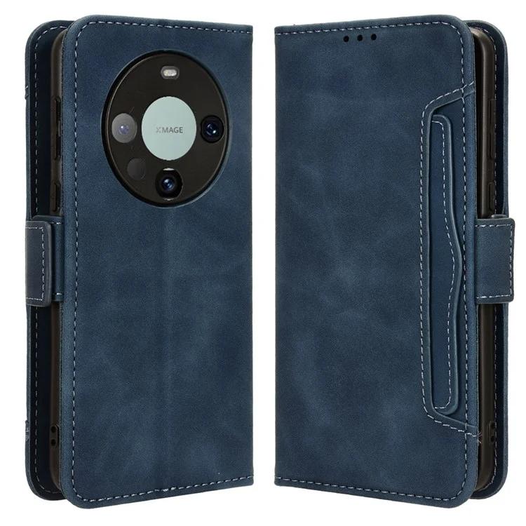 Для Huawei Mate 60 кожаный чехол-подставка с несколькими отделениями для карточек и телефоном