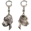 Bloodhound, St. Hubert Hound, Sleuth-hound - Silver-plated Key Ring with Dog, Handbag Decoration, Backpack Pendant by Brand