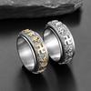 2025 Six Syllables Spinner Ring 360° Rotating  Unisex Band - Stress Relief Sizes 7-12 Gold/Steel/ Men Trendy Gifts
