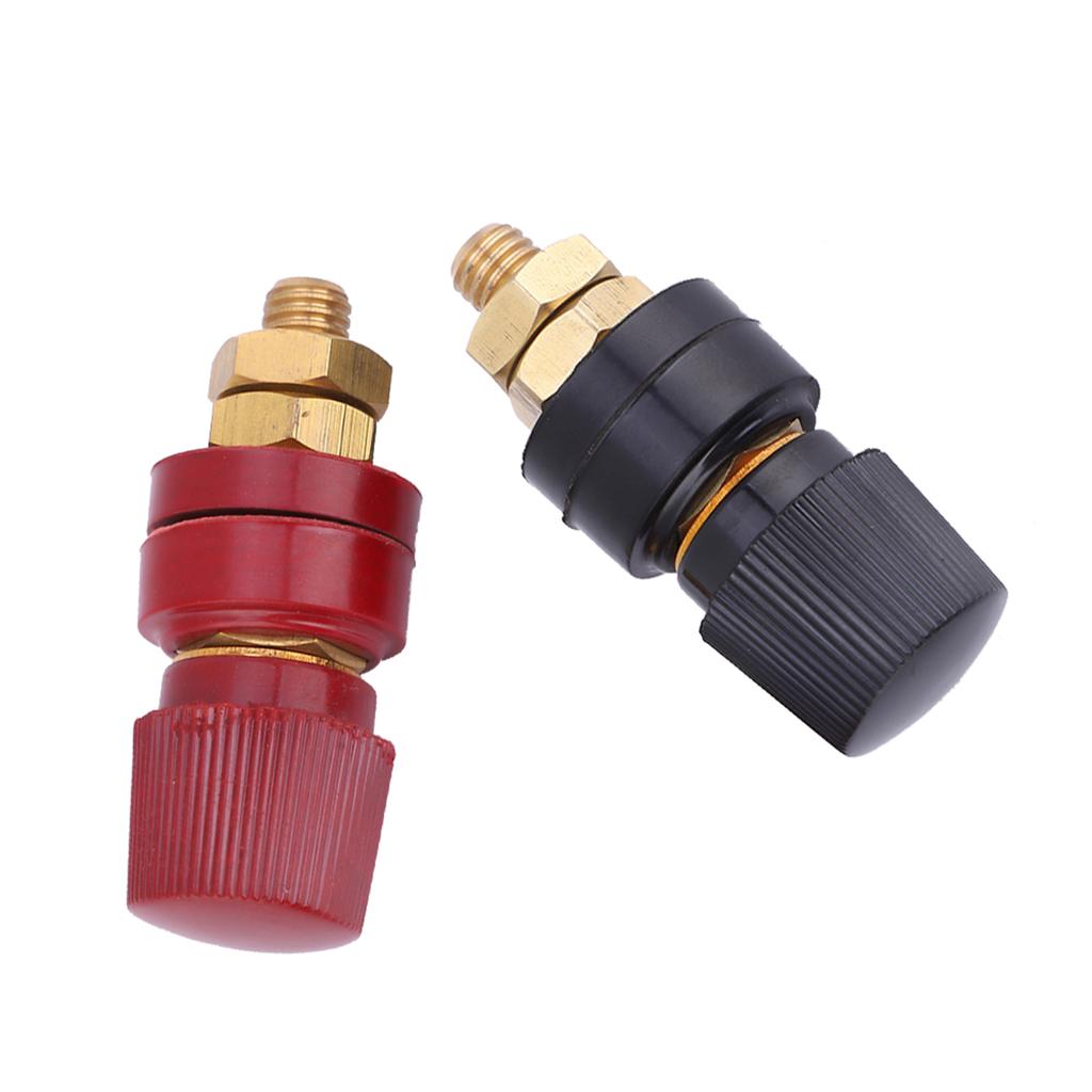 2pcs 555 Type Binding Post Brass Pillar Terminal Block M8 Thread 0V 380V 200A