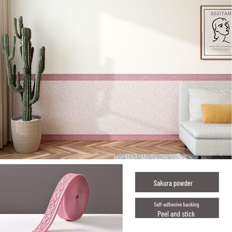 Self-Adhesive 3D Waterproof Cement Wall Sticker: Anti-Collision, Moisture-Proof, Skirting Board Decor for Rough Walls.