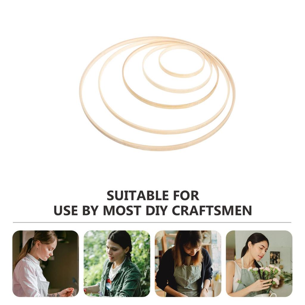 NUOLUX Bamboo Dream Catcher Dream Catcher 5 for Car Wall DIY Embroidery and Hobby Materials Rings, Hoops, Pieces, 10cm, 15cm, 20.5cm, 26cm, 30.5cm,