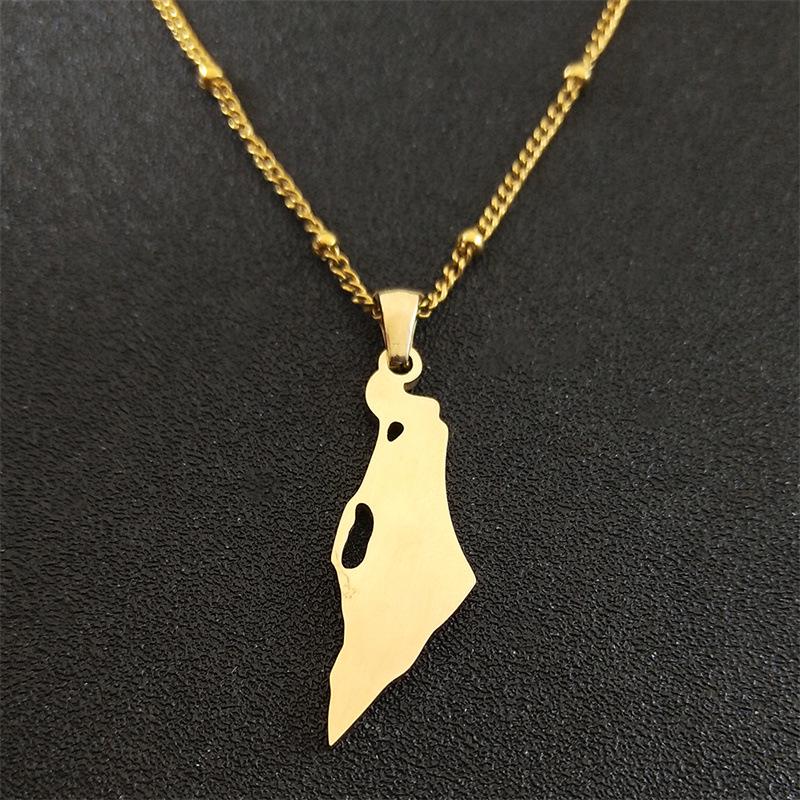 Подвеска-карта из нержавеющей стали: Европейский/Американский дизайн с Израилем и Палестиной