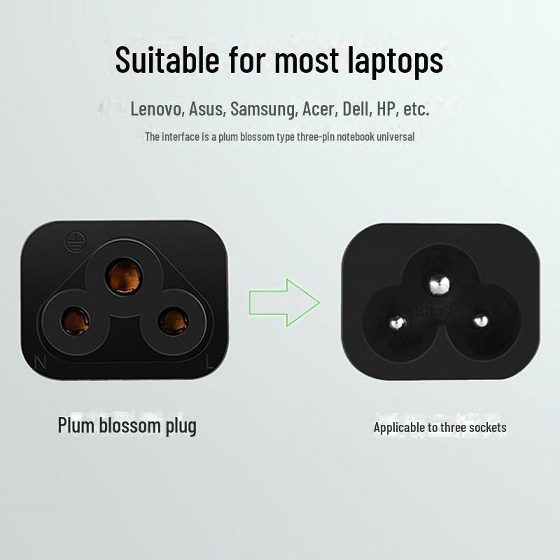 Кабель для зарядки ноутбуков Greenlink с 3 отверстиями для компьютеров Lenovo, Asus, Dell