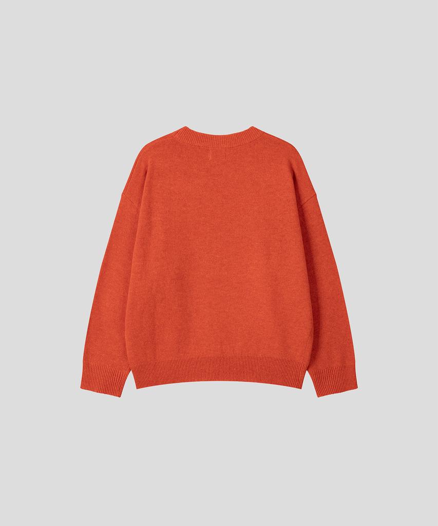BLACK MOMENT Nature Lambswool Crew Knit [Orange]