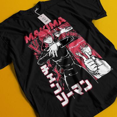 Человек-бензопила Макима Футболка Аса Аки Аниме Дэнджи Футболка Пауэр Футболка Все размеры