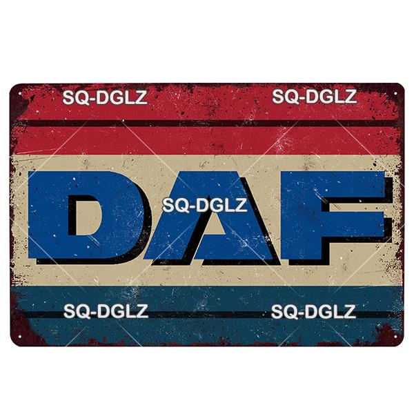 Металлическая табличка DAF Винтажная табличка Грузовик Жестяная табличка Настенный декор Для бара Паба Металлические изделия Ретро Вечеринка Постер Подарок На заказ Оптом