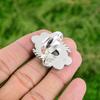 Gift For Her 925 Silver Natural Black Sunstone Stackable Flower Adjustable Ring