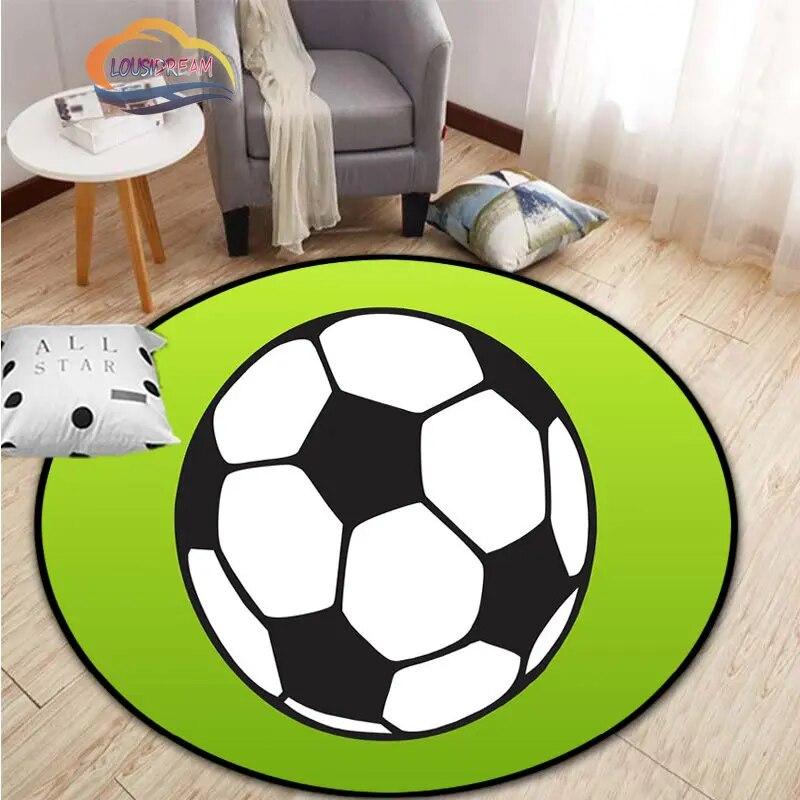 Ковер с изображением футбола, украшение для гостиной, круглая кровать, стул, коврик для дома, входная дверь, дети