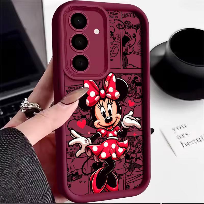 Чехол Minnie Mouse Disney Cartoon S26Ultra для Samsung Galaxy S26 S25 S24 S22 S23 Ultra S21 Plus S20 S25 FE Защитный Мягкий Чехол