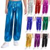 Unisex Kids Performance Trousers Metallic Pants Elastic Waistband Shiny Design Jazz Dance Cheerleading Outfit