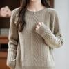 Women Sweater 100% Wool O-neck Knit Pullover Thick Winter Jumpers Female Knit Tops