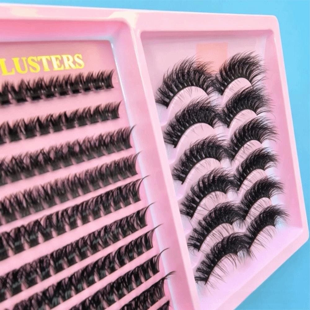 Dense Volume Cluster Lash Extension Kit Natural curl DIY Eye Lashes Makeup Lashes Work