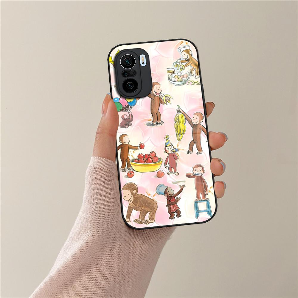 Curious G-George Monkey Phone Case For Xiaomi POCO X7 X6 M7 M6 M5 M4 F7 F6 F4 F5 X5 X4 Pro GT Tempered Glass Cover