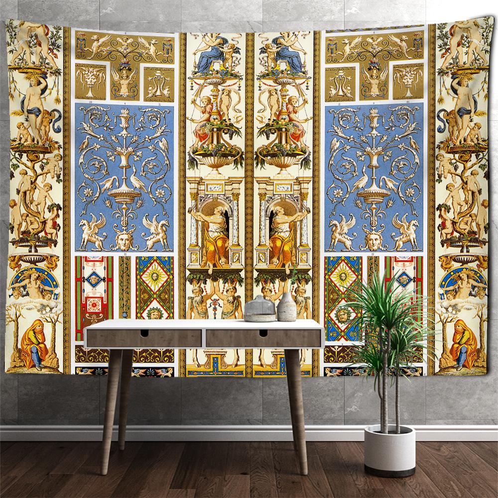 Европейский винтажный узор гобелен настенный бохо психоделический колдовство мандала искусство фон ткань домашний декор