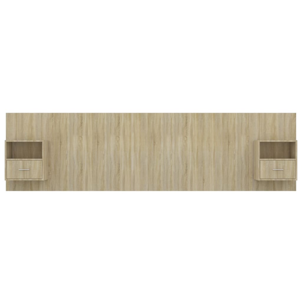 Headboard with Nightstands Sonoma Oak Wood Based Material