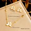 DIEYURO 316L Stainless Steel Colorful Love Butterfly Star Zircon Necklace Earrings Suit Womens New TrendNon-fading jewelry Set