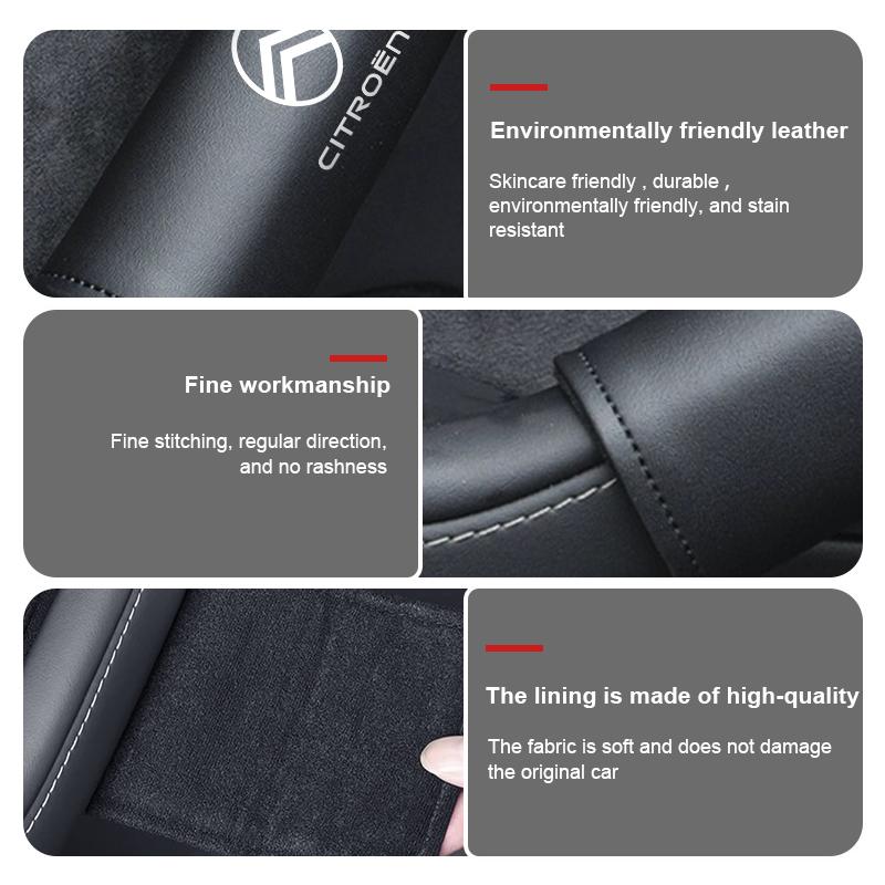 2pcs Car Door Handle Leather Cover Protective Case Accessories For Citroen C4 C3 C5 C1 C2 C6 C4L DS3 DS4 Berlingo Picasso Jumper