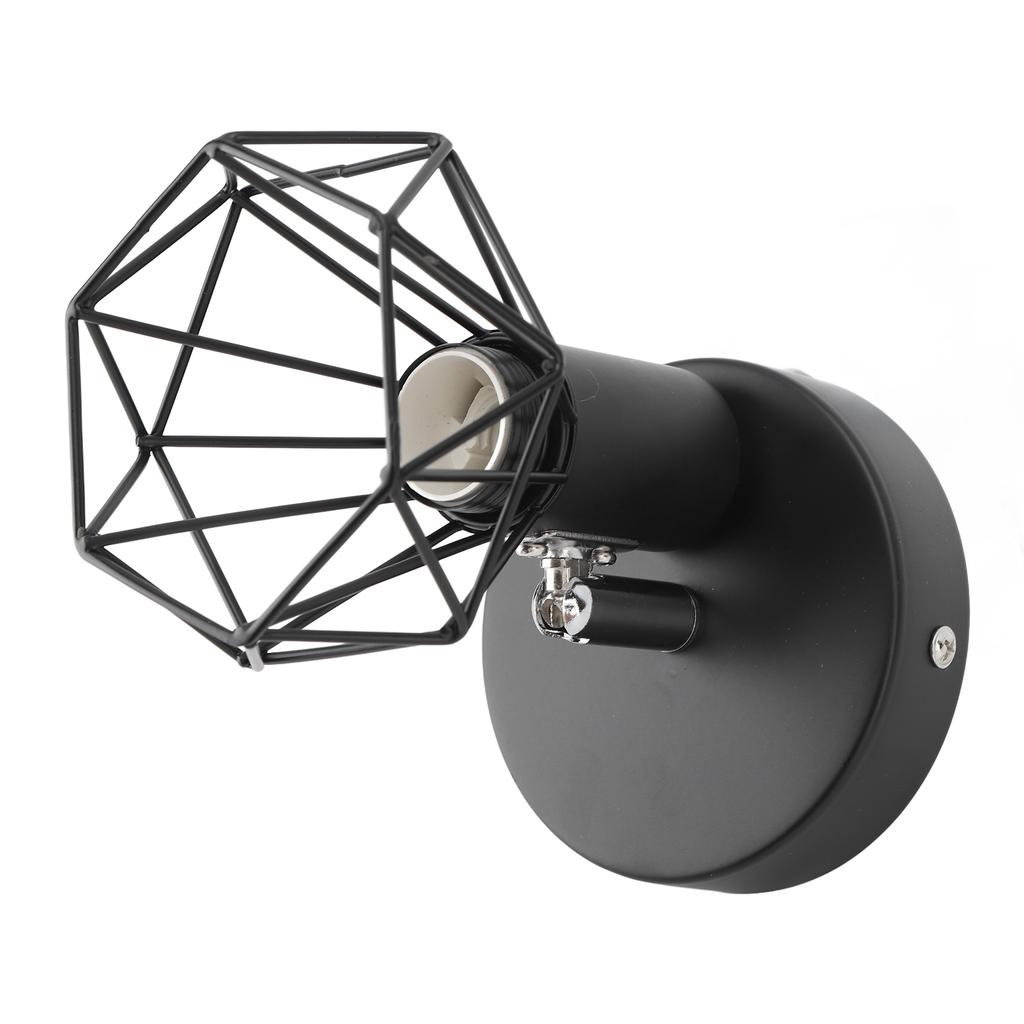 Adjustable Lamp Holder Industrial Black E14 Wall Mounted Light Bulb Holder for Bedside Reading