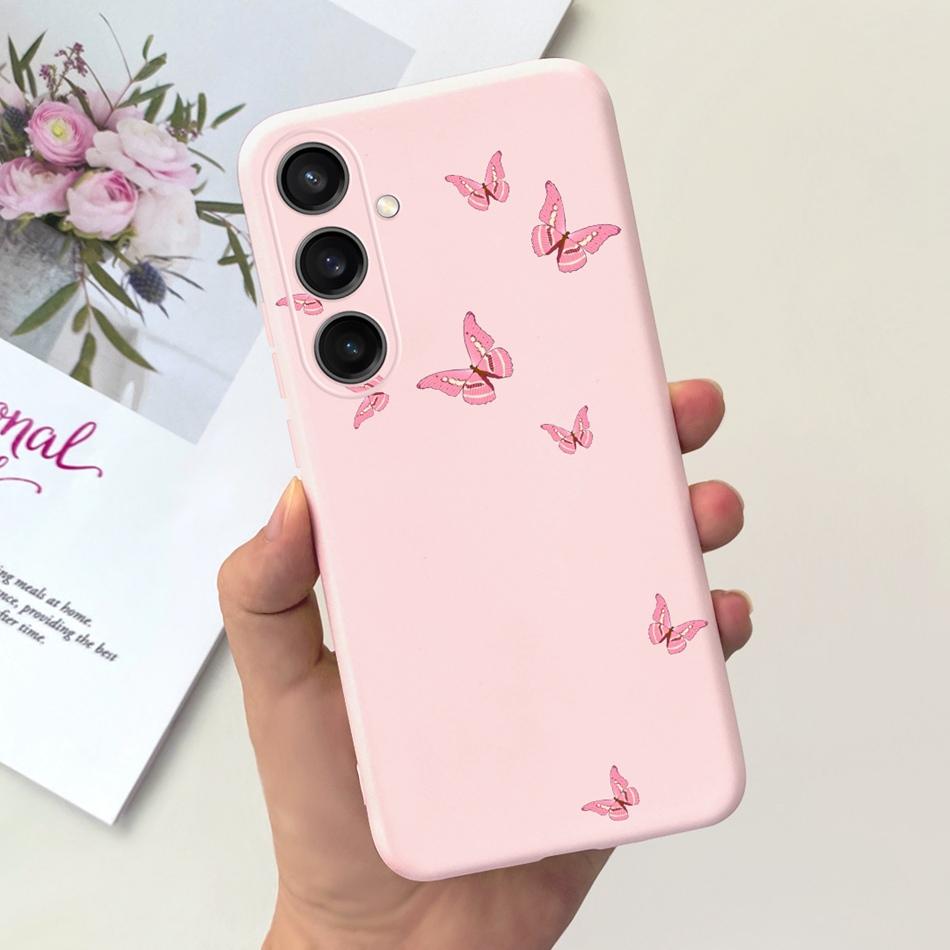 For Samsung Galaxy S23 FE Fashion Sunflower Butterfly Painted Case For Samsung S23FE 5G S 23fe SM-S711B Soft Silicon Jelly Cases
