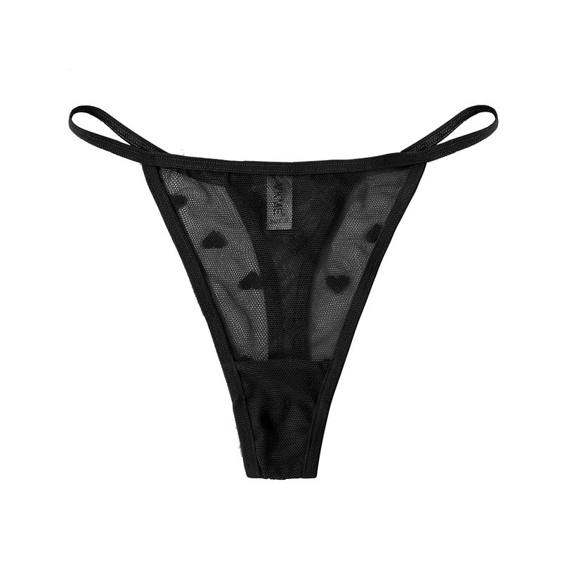3 шт. Кружевные прозрачные трусики-стринги Женские сексуальные с низкой посадкой Бесшовное нижнее белье Сердце Прозрачные сетчатые трусики Интимное белье