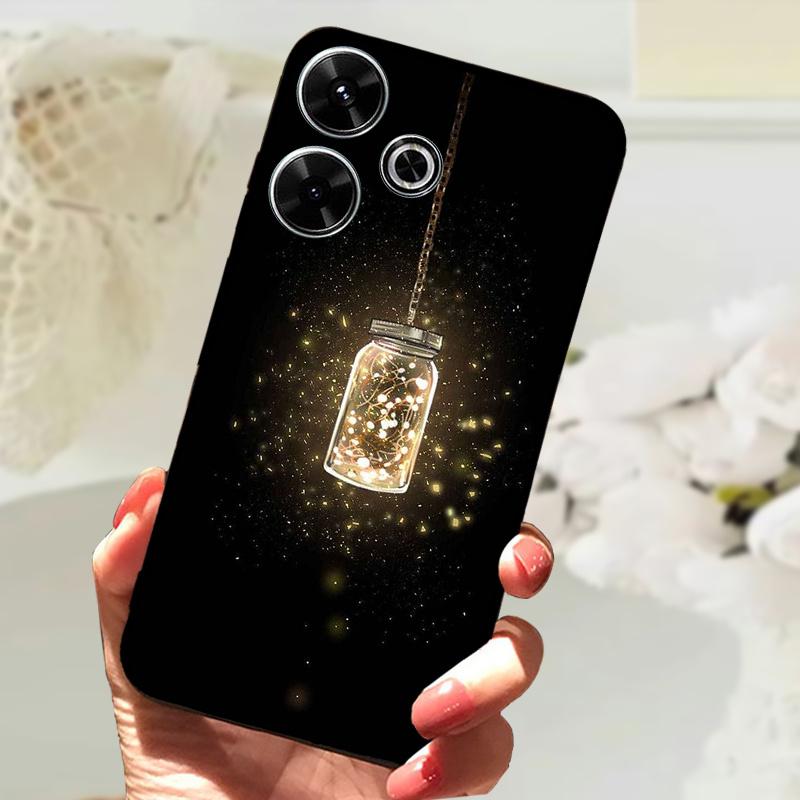 Чехол для Xiaomi Redmi 13 Модный Рисунок Матовое Покрытие Мягкий Силикон ТПУ Чехол для Телефона Для Xiaomi Poco M6 4G Ударопрочный Корпус Fundas