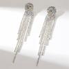 Новые серьги с длинными кисточками Super Flash Ab Diamond, модные серьги в стиле темперамент, свадебные серьги, женские серьги, 1 пара