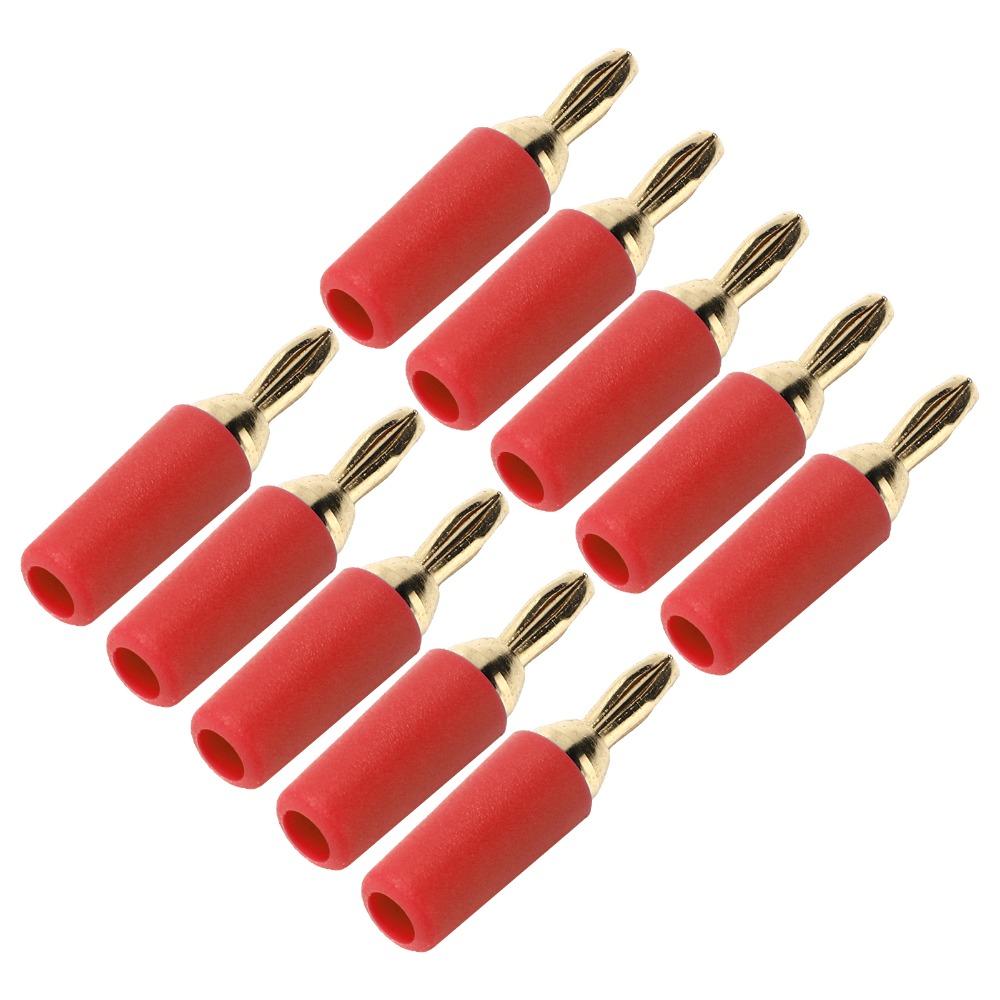 10 PCS Copper Gold Plated Banana Connector Speaker Plug Connector Speaker Connection