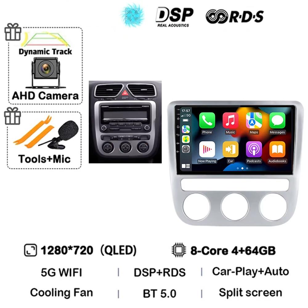 Android 14 для volkswagen vw scirocco eos 2009-2014 автомагнитола carplay Мультимедиа автоматическое головное устройство GPS-навигация стерео